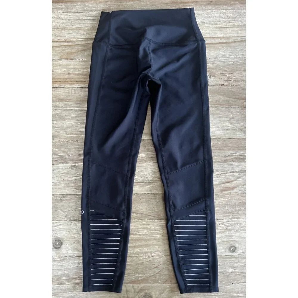 ALO Yoga High Waisted Moto 7/8 Legging Black Size Small